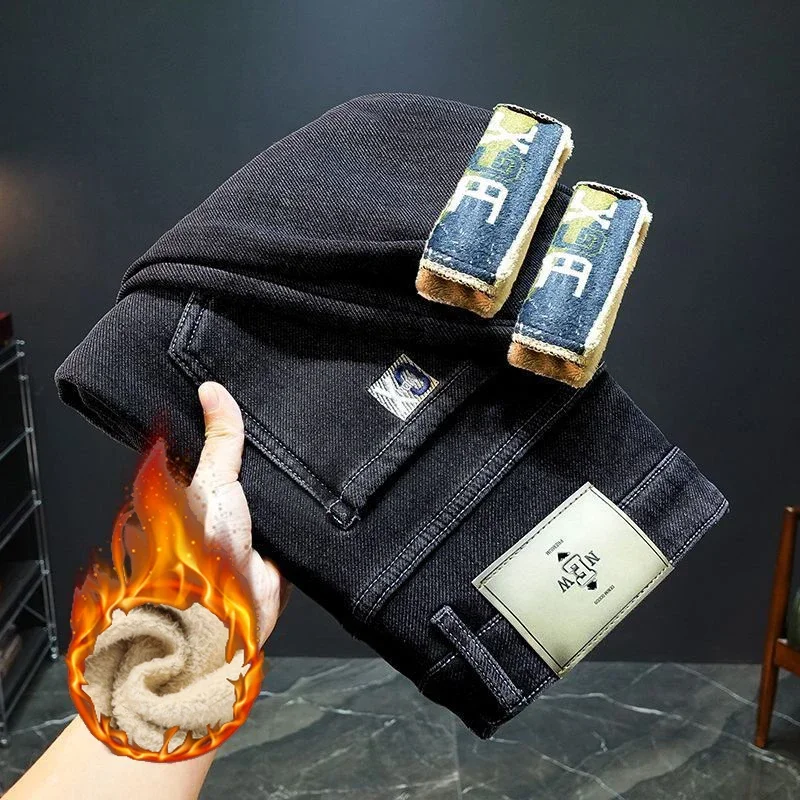 Streetwear Brand Denim - Горячая распродажа: мужские утепленные джинсы облегающего